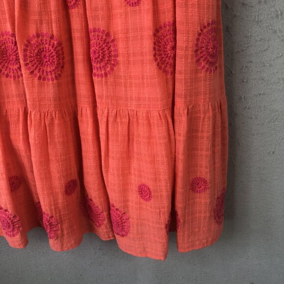 Uncle Frank Dress Womens XS Orange Pink Many Medallions Boho Embroidered NWT - Picture 11 of 16